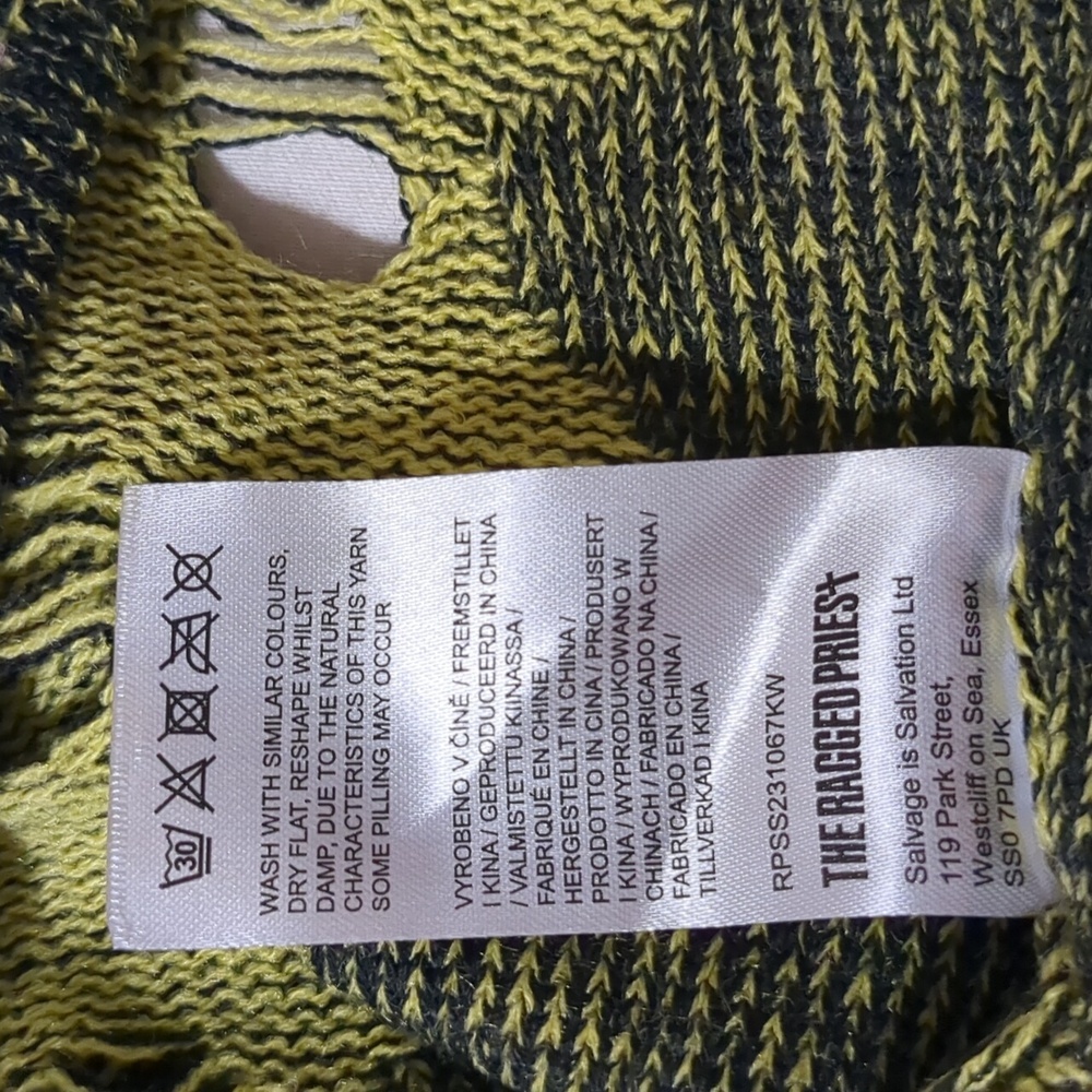 The Ragged Priest distressed Long Sleeve Cutout green Top size 6 - Picture 10 of 11